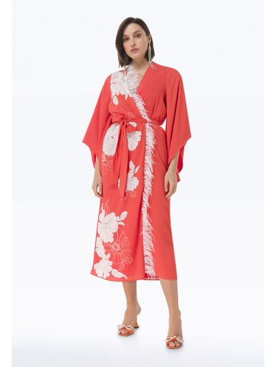 Contrast Floral Maxi Printed Dress -Sale