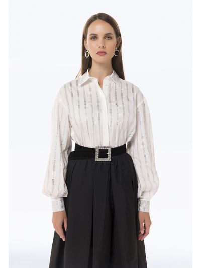 Crystal Stripe Solid Shirt -Sale