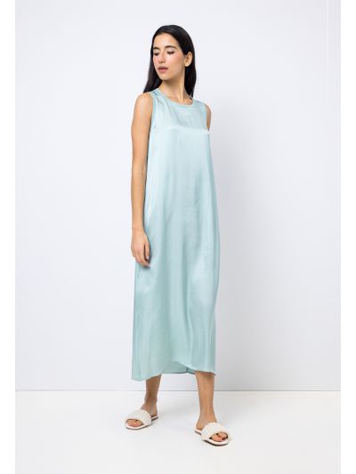 Solid A-line Maxi Sleeveless Dress