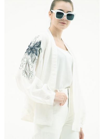 Cut Out Embroidered Jacket (Free Size) -Sale