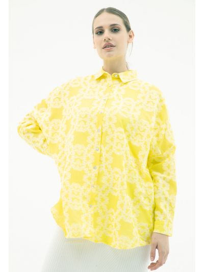 Allover Jacquard Oversize Shirt (Free Size) -Sale