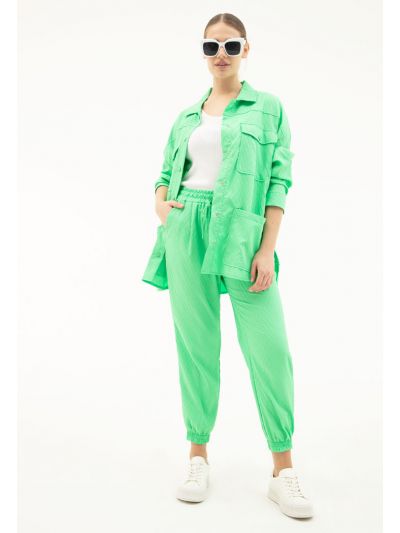 Chevron Textured Solid Pants -Sale
