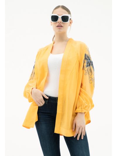 Cut Out Embroidered Jacket (Free Size)