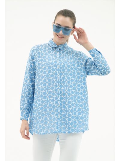 Symmetrical Pattern Embroidered Shirt (Free Size) -Sale