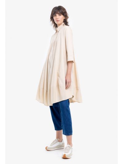 Princess Line Flared Solid Dress