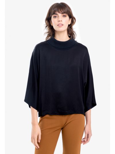 Viscose High Neck Kimono Blouse -Sale