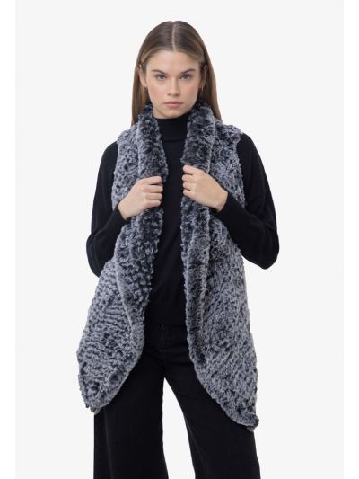 Fuzzy Two Toned Faux Fur Winter Vest