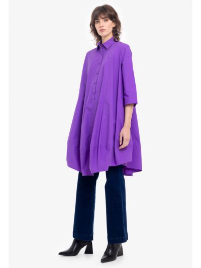 Princess Line Flared Solid Dress
