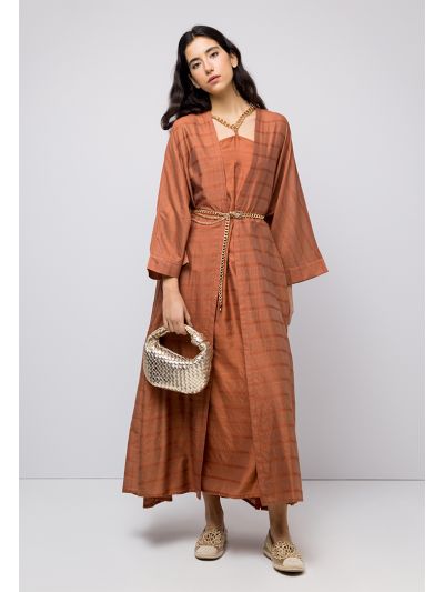 Textured Lurex Open Abaya - Ramadan Style