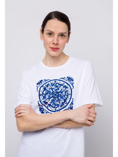 Printed Round Neck T-shirt