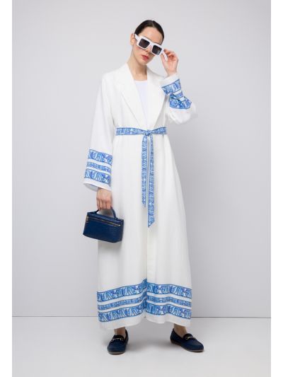 Printed Maxi Belted Abaya - Ramadan Style