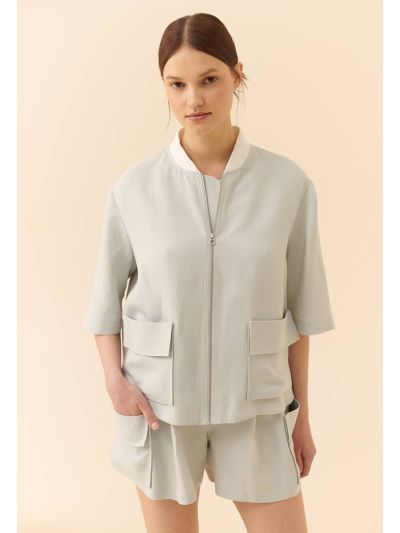 Roman Zip Up Jacket Grey