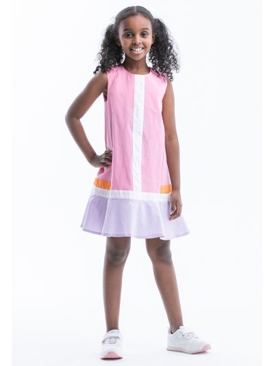 Flared Colorblock Tent Casual Dress