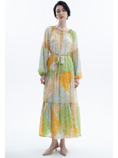 Maxi Tiered Printed Dress -Sale