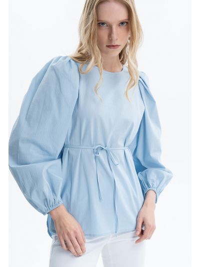 Rounded Hem Single Tone Blouse -Sale