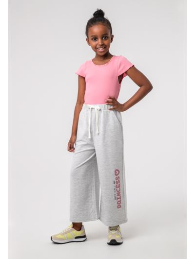 French Terry Drawstring Wide Leg Jogging Pants -Sale
