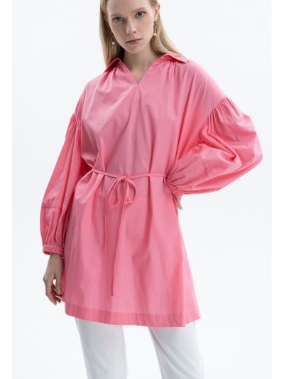 Sleeved Solid Cotton Blouse -Sale