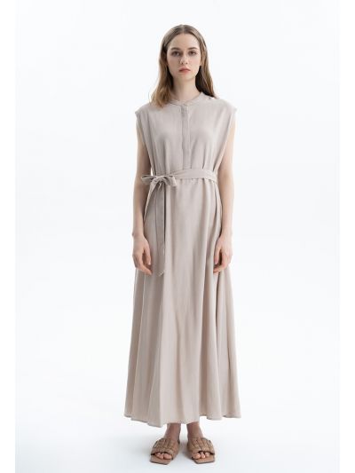 Sleeveless Wrinkled Dress