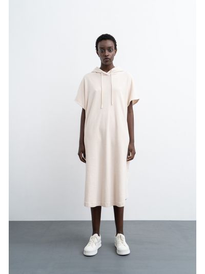 Soft-Textured Hooded Dress -Sale