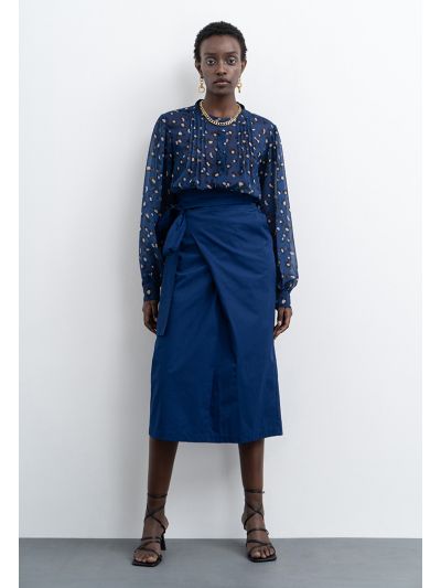 Midi Skirt With Self Ties