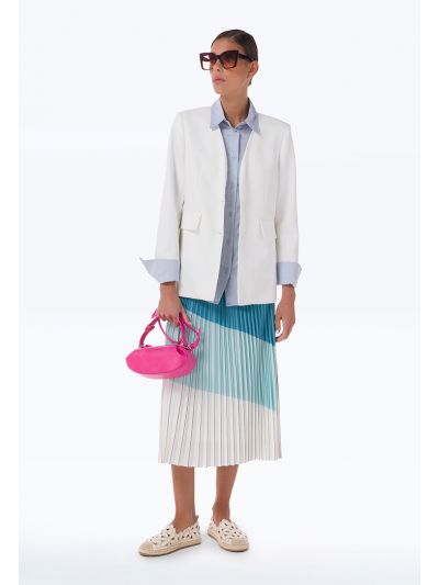Graphic Printed All Over Pleated Midi Skirt -Sale
