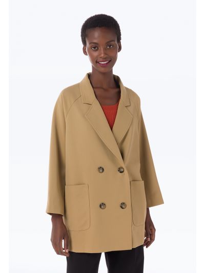 Notch Lapel Double Breasted Buttons Formal Blazer -Sale