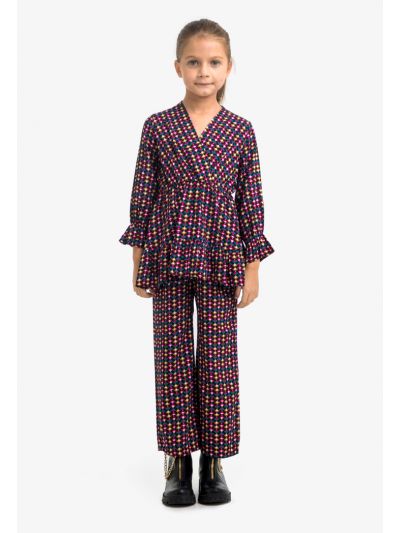 All Over Printed Straight Elasticated Waist Pants - Co Ords