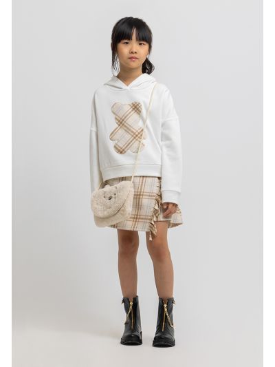 All Over Plaid Wrapped With Big Button Tasseled Skirt -Sale