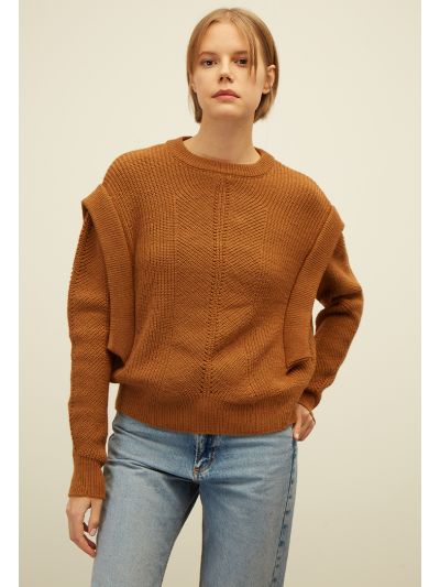 Knit Crop Longsleeve Sweater (Free Size)