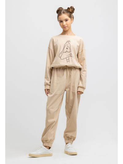 Relaxed Fit High Rise Drawstrings Waist Pants -Sale