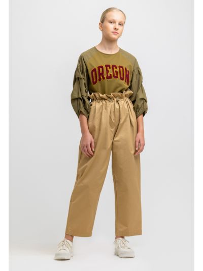 Folded Hem Paperbag Adjustable Waist Trousers -Sale