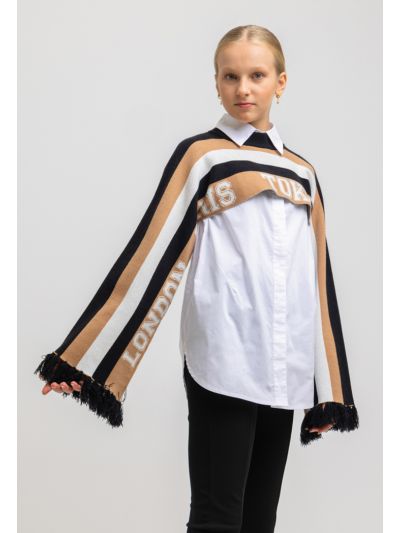 Frayed Cuffs Cropped Knitted Jumper -Sale