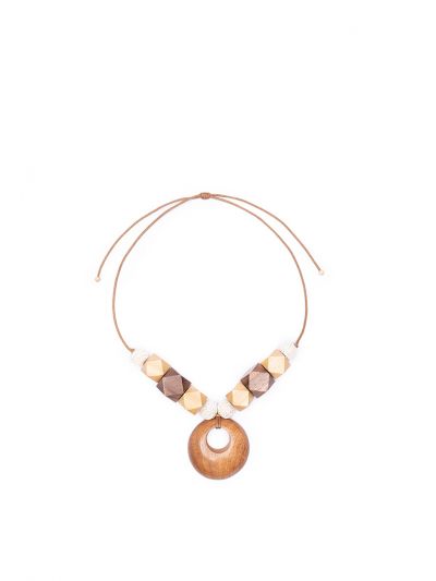 Multi Irregular Wooden Nuggets Necklace