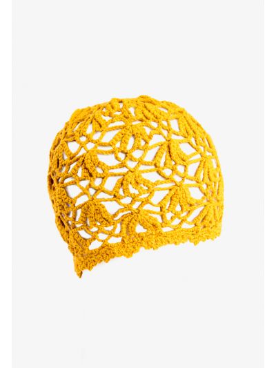 Warm Knitted Floral Crochet Hat
