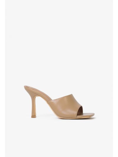 Solid Square Open Toe Sandals