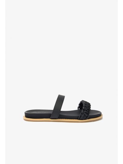 Solid Pointed Double Strap Flats
