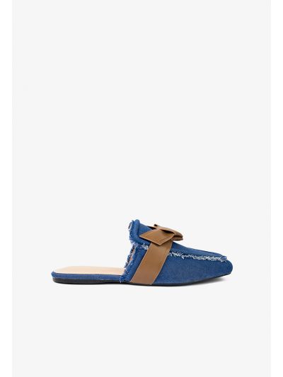 PU Leather & Denim Mules