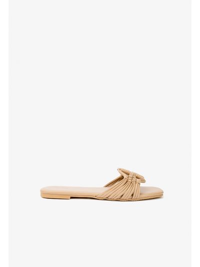 Solid Woven PU Leather Flats