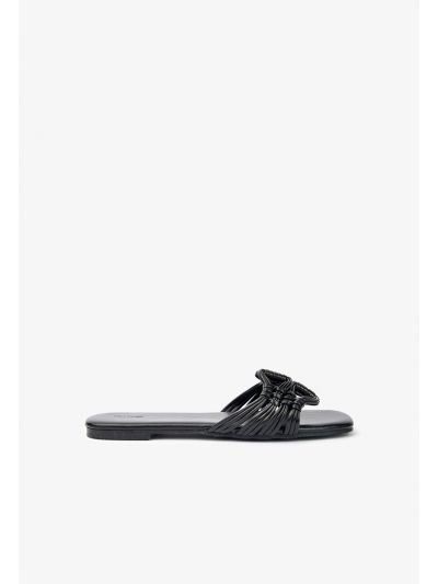 Solid Woven PU Leather Flats