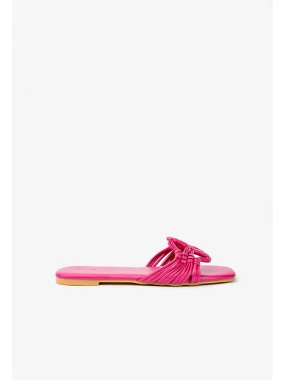 Solid Woven PU Leather Flats
