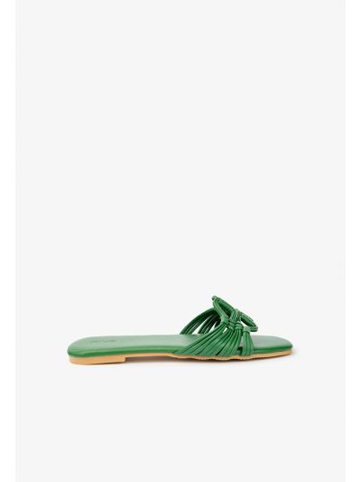 Solid Woven PU Leather Flats