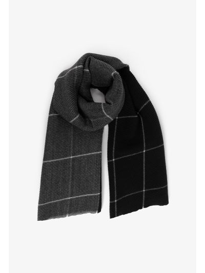 Striped Pleated Winter Shawl