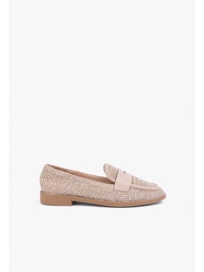 Woven Faux Straw Loafers