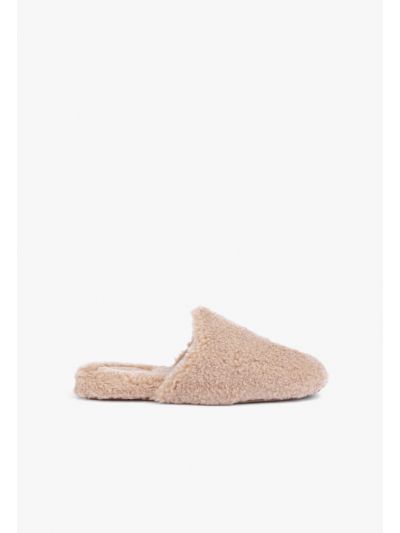 Embellished Shearling Mules Slippers