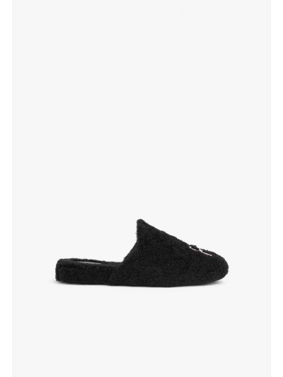 Embellished Shearling Mules Slippers