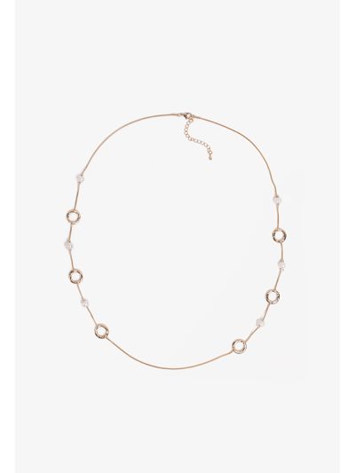 Faux Pearl and Charms Embellished Necklace