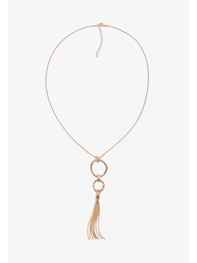 Charms and Tussles Embellished Necklace