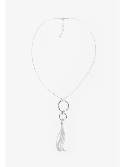 Charms and Tussles Embellished Necklace