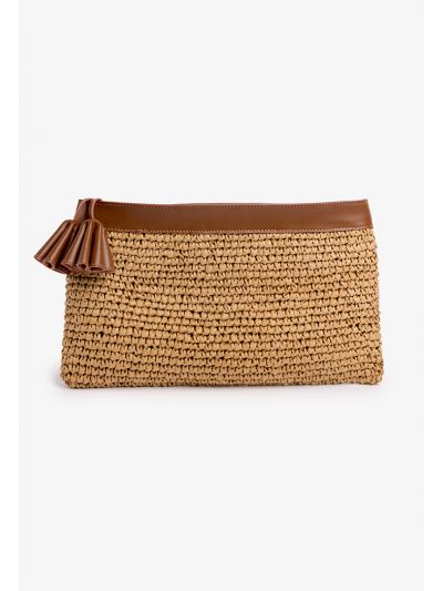 Rustic Twisted Faux Straw Pouch