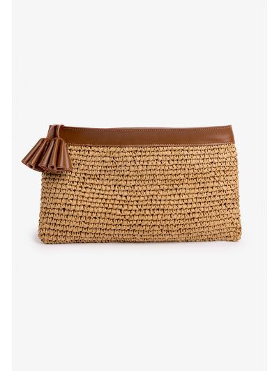 Rustic Twisted Faux Straw Pouch